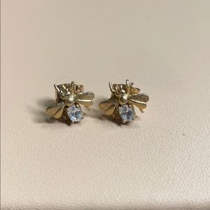Anthropologie gold bumble bee studs